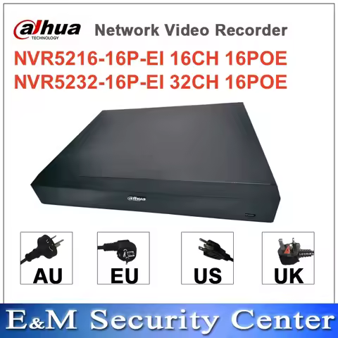 Original Dahua English NVR5208-8P-EI NVR5216-16P-EI NVR5232-16P-EI 8CH 16ch 32ch 1U 16PoE 2HDDs WizS
