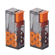 【AiBi Home】-2Pcs Automatic Portable Floss Pick Boxes, Storage 10 Floss Picks , Refillable Dental Floss Picks Organizer Easy to Use 2.5 X 3.6 X 8.5cm