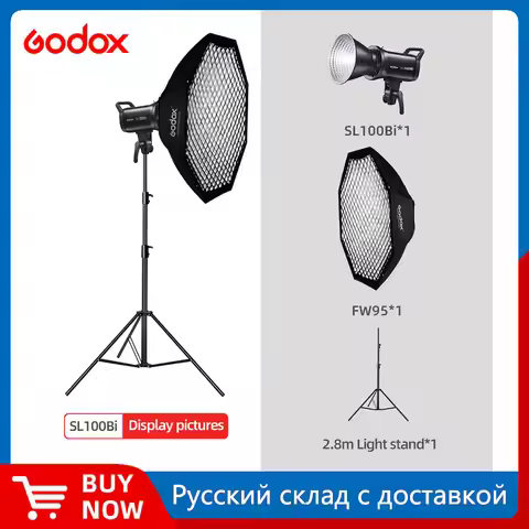 Godox SL100Bi 100W 2800-6500K White Yellow Version LCD Panel LED Video Light Continuous Output Bowen
