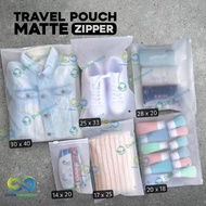 TRAVEL POUCH ORGANIZER - THICK MATTE PLASTIC ZIPPER BAG 30CM x 40CM - 30CM X 40CM