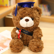 2024 Brown Graduation Teddy Bear Plush Stuffed Animal with Blue Sash Diploma Teddy Bear Greeting Card for Boys Girls Graduation Gift