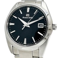 二手精工 Grand Seiko SBGX261/9F62-0AB0 Heritage 系列男士不鏽鋼石英腕錶，黑色錶盤，銀色錶帶