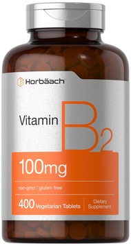 Vitamin B-2 100mg | 400 Tablets | Vegetarian, Non-GMO & Gluten Free Supplement | Vitamin B2 Riboflav