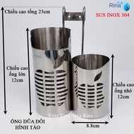 Ống đựng đũa tròn táo inox 304 ống đũa đôi tròn táo inox 304 cao cấp Rina