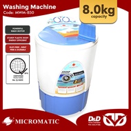 D&amp;D | Micromatic MWM850 8.0kg Washing Machine Single Tub
