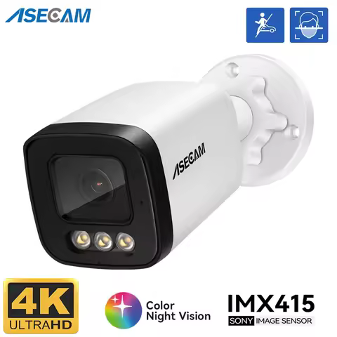 ASECAM 4K Super Starlight IP Camera Aurora Lux True Full Color Night Vision F1.0 Lens POE Onvif 8MP 