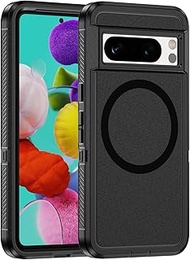 Strong Magnetic for Google Pixel 8 Pro Case, Compatible with Magsafe, Shockproof Heavy Duty with Por
