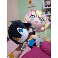 GANTUNGAN SEGA Nesoberi Mitsuri Kanroji & Obanai Iguro Demon Slayer Kimetsu No Yaiba Doll Keychain