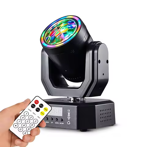 Mini LED Moving Head Light 30W RGB Beam Spot DMX512 Stage Lighting DJ Disco Party Sound Control Auto