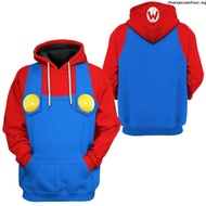 New Super Mario Bros Hoodie Kawaii Yoshi Mario Bowser Hooded Sweatshirt Spring Autumn Adult Cosplay 