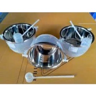Stainless Steel Wine and Chiller Bowl Set - Stainless Steel Fruit and Wine Chiller with Free Scoop