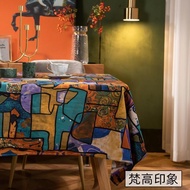 Art Studio Retro Bar Cafe Restaurant Abstract East Bohemian Style Tablecloth Fabric Cotton Linen Cof