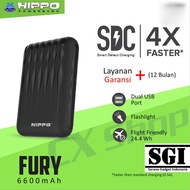 Hippo Power Bank Fury 6600MAH Simple Pack Powerbank 6600 MAh Hipo