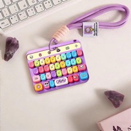 🌟Issue Invoices🌟Dopamine Purple Keyboard Card Holder Work Permit Campus ID Card Bus Card Bank Factor