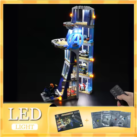 RC DIY LED Light Kit For LEGO 76166 Avengers Tower Battle Building Block Set(Only LED Light,Without
