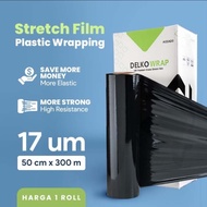 STRETCH FILM DELKOWRAP-PLASTIK WRAPPING-HITAM-BIRU-MERAH-50CMX150M