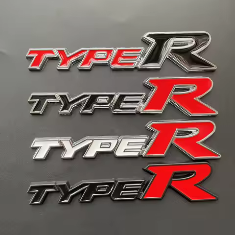 3D Metal Type R Logo Letters Car Trunk Emblem Badge Decal For Honda City Hrv Accord Civic EP3 Mugen 