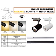 12W LED TRACKLIGHT SET (3 LIGHT + TRACK BAR)