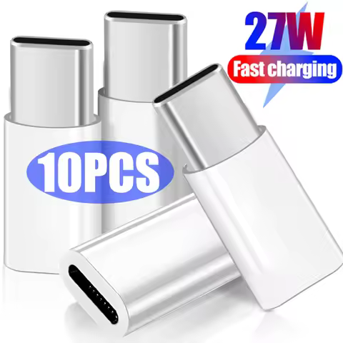 10-1Pcs 27W USB Charger Adapter for iOS Female To Type-C Male Fast Charging High-speed Data Transfer