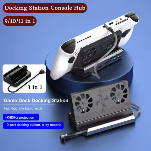 3/9/10/11 in 1 Docking Station Console Hub For Asus ROG Ally 4k@60hz Gigabit Ethernet 1000Mbps Dock 
