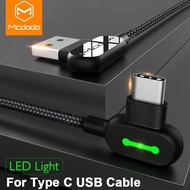 (12 Months Warranty) ORIGINAL MCDODO 90 Degree Fast Charging Cable Suitable For IP Micro Type-C USB 