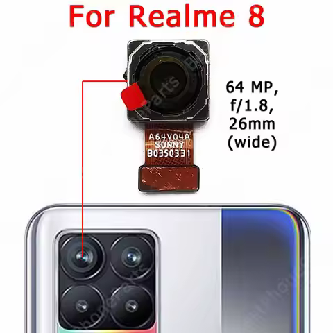 Rear Back Camera For Realme 8 Main Backside View Big Camera Module Flex Replacement Repair Spare Par