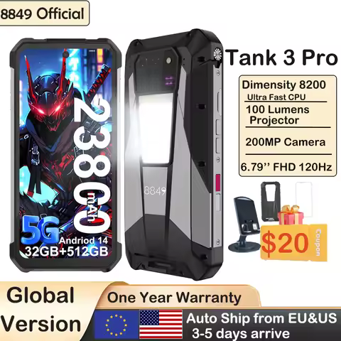 8849 Tank 3 Pro Unihertz Rugged Smartphones Projector Android 5G 23800mAh 512GB 36GB 200 MP Camera D