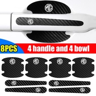 8pcs Carbon Fiber Car Door Handle Sticker Suitable for MG HS ZR TF MG5 MG6 Anti-scratch Protector St