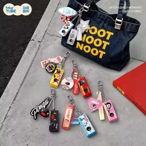 Martube New Pingu Mini Camera Blind Box Toys Anime Figures Pingu Ccd Camera Keychain Bag Pendant Dec