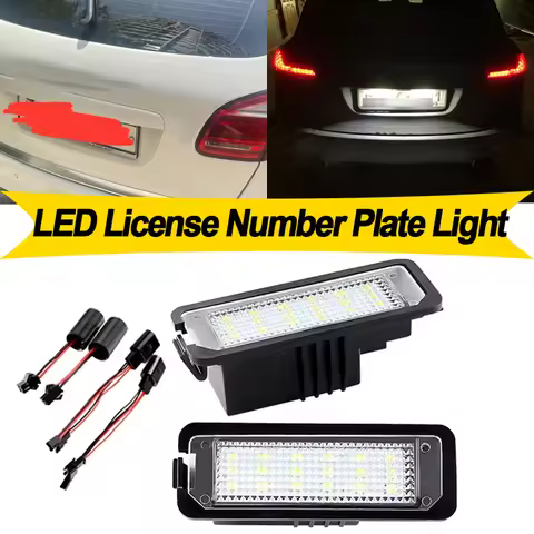 2PCS For Cayenne 958 2010-2014 911 Carrera 996 997 991 911 Carrera 987 Cayman 987 981 LED License Nu