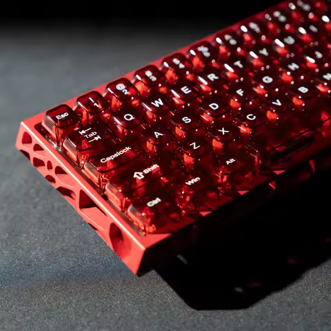 Womier 115 Keys Clear Keys Red Transparent Keycaps MDA Profile Crystal Ceramic Custom Keycaps Set
