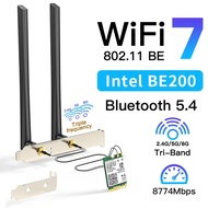 Tmtkzp1 Intel WiFi7 BE200บลูทูธ5.4 6GHz การ์ดไร้สาย BE200NGW พีซีแล็ปท็อปเสาอากาศ802.11BE M.2 NGFF ต
