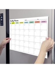 1入裝冰箱磁鐵，便條信息軟磁鐵，適用於冰箱，月週計劃，日常計劃，牆面和冰箱家庭公告板