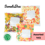 Sweetsbox | Haribo Assorted Halal Gummy Candy 1kg - Tidbits - Snack - Gula-Gula - Snek Makanan Ringa