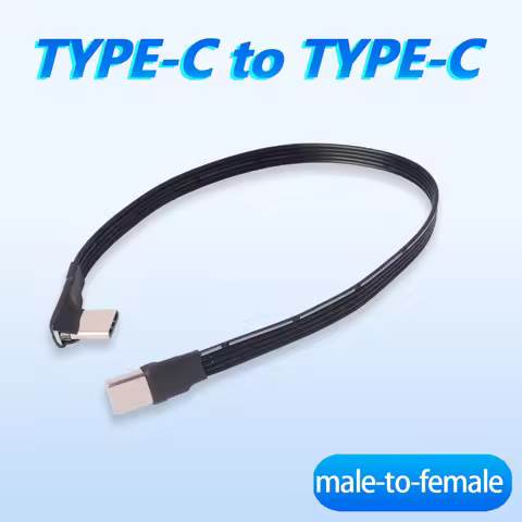 USB C 2.0 Type-C Band Flat Cable Type-C Extension FPC USB 2.0 USB-C Up/Down 90° Angled Plugs 5CM-3M 