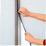 Curtain Window Fly Screen Summer Mosquito Net Zipper Magic Stick-On Steel Window Diamond Mesh Cat Pr