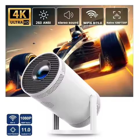 Ourdoor Smart Projector 8K Android 11 Dual Wifi6 290ANSI Allwinner H726 BT5.4 1080P 1280*720P Home C
