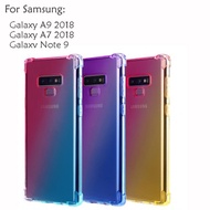 Samsung Galaxy Note 9 A7 2018 A9 2018 Rainbow Case Cover Back TPU Silicone Soft Casing Phone