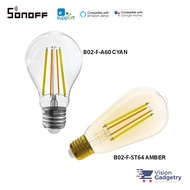 Sonoff WiFi Smart Filament Bulb Amber E27 Dimmable 7W App Control B02-F-ST64 A60