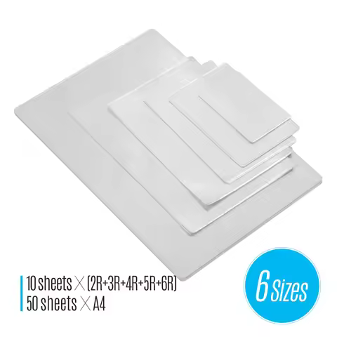 100 Sheets 80mic Thermal Laminating Film Pouches PET Clear Sheet for Laminating Machine Laminator 2R