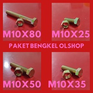 10 PCS BMK Bolts M10 Yellow Nut Bolts