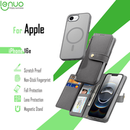 Lenuo เคสกระเป๋าเงินพับเปิดปิดแม่เหล็ก2 In 1สำหรับ IPhone16eเคสผ้าหนังวัวหรูหราระดับไฮเอนด์ป้องกันกา