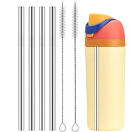 6PCS Metal Straw for Owala - Metal Straws Reusable and Straw Cleaning Brush Compatible with Owala Fr