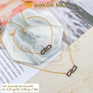 Set Kalung dan Gelang emas 16 karat