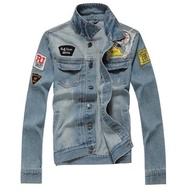 Men Fashion Slim Denim Jacket Jeans Coat jaket seluar jeans lelaki Ready Stock