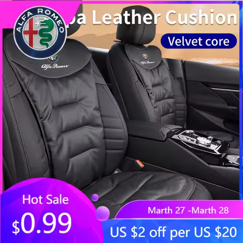 For Alfa Romeo Universal Velour Car Seat Cover Leather Auto Backrest Protective Cushion For Alfa Rom