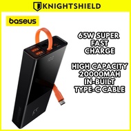 Baseus Elf Super Fast Charge 65W powerbank Digital Power Bank 20000mAh 65W Black Type C Charging Cable