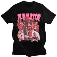 Rapper Tupac 2pac Asap Rocky Print T Shirts Playboi Carti Travis Scott Men Short Sleeve T-shirt Hip-