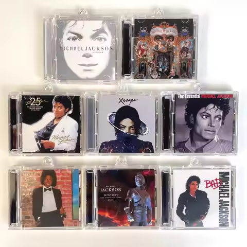 Classic Michael Jackson MJ MINI Music CD NFC Keychain XSCAPE Album Off the wall 8pcs Play Songs Pend
