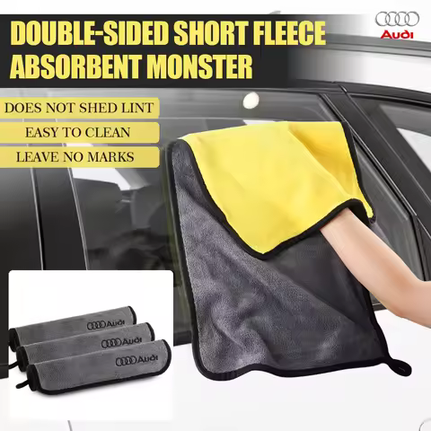 1pc Professional Cleaning Car Wiping Microfiber Car-Wash Towel For Audi Sline A4 A6 A8 Q5 QUATTRO RS
